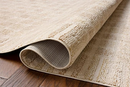 Loloi Chris Loves Julia Calvin Collection CLV-03 Bone/Natural 9'-6" x 12'-6" Area Rug Checkered Neutral Soft Living Room Bedroom Carpet