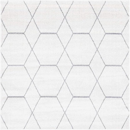 Unique Loom Trellis Frieze Collection Area Rug - Geometric (6' Square, Ivory/ Gray)