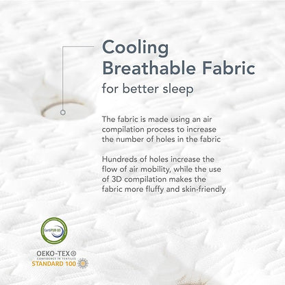 EPITEX Silverluxe Plus Queen Mattress, 10 Inch Gel Memory Foam Queen Size Mattress in a Box, Individual Pocket Spring for Low Motion Transfer, Medium Firm Mattress, Gray
