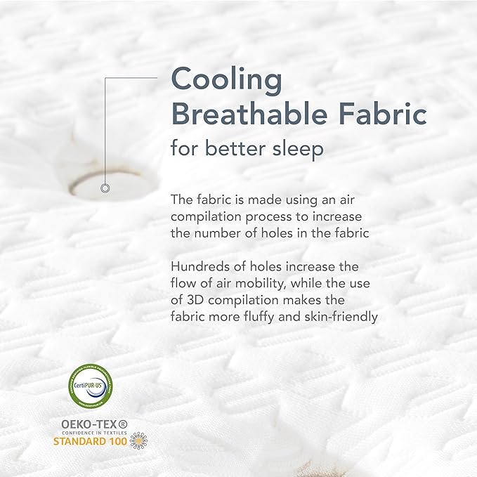 EPITEX Silverluxe Plus Hybrid Mattress King Size 10 Inch, Gel Memory Foam King Mattress in a Box, Individual Pocket Spring for Low Motion Transfer, Medium Firm Mattress, Gray