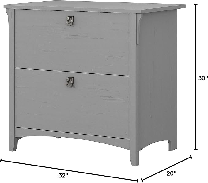 Bush Furniture Salinas 2 Drawer Lateral File Cabinet in Cape Cod Gray, Home Office Storage Solution, Organizer with Drawers for Workspace, Filing Unit
