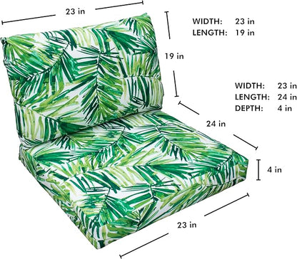 Tommy Bahama Deep Seating Lounge Cushion, 23" X 24" X 4", Coastal Palm Green Leaf