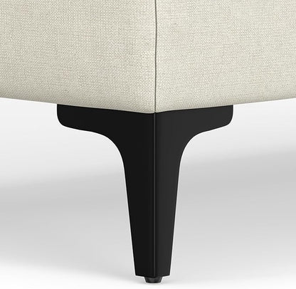SIMPLIHOME Ava Large Rectangular Ottoman in 100% Recycled Polyester Tightly Woven Performance Fabric, Cream, 48-inches Wide, Multipurpose Table or Footrest Ottoman, Assembled, For Living Room