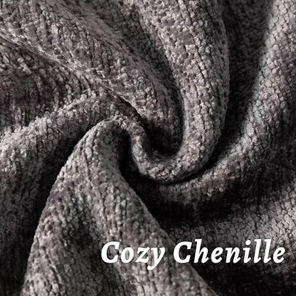 Grey Decorative Throw Pillow Covers 12x20 Inch Set of 2 Cozy Soild Chenille Cushion Cases Soft Textured Lumbar Couch Pillows Cover Boho Accent Farmhouse Pillowcases for Sofa Bed