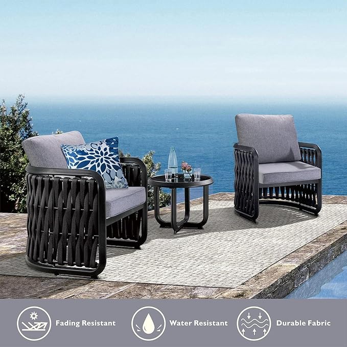JMGBird Patio Chair Cushion Set, Outdoor Seat Cushion 24"x24" Patio Cushions for Outdoor Furniture