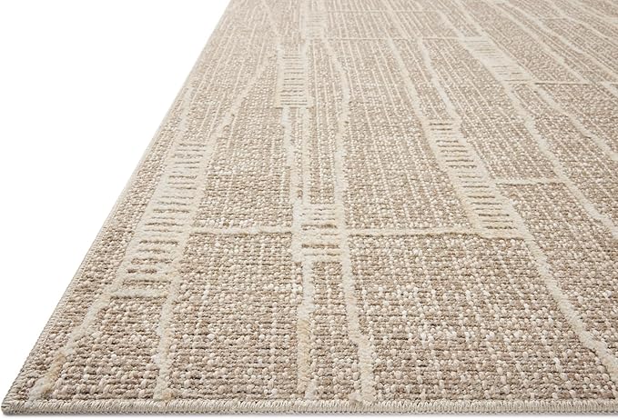 Loloi Amber Lewis Bexley Collection BEX-05 Mushroom/Natural 9' x 13' Area Rug Neutral, Textured, Living, Bedroom, Dining, Carpet