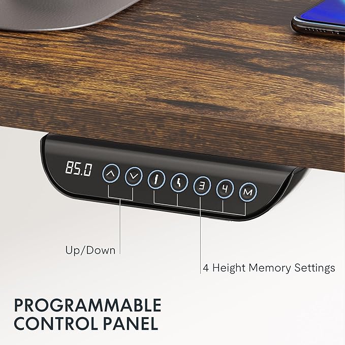 FLEXISPOT E6 MAX Dual Motor 3-Stage 48x30 Inch Heavy Duty Standing Desk, 330lbs Weight Capacity, Height Adjustable Desk w/Cable Management & Wheels (Seamless Special Walnut Desktop + Black Frame)