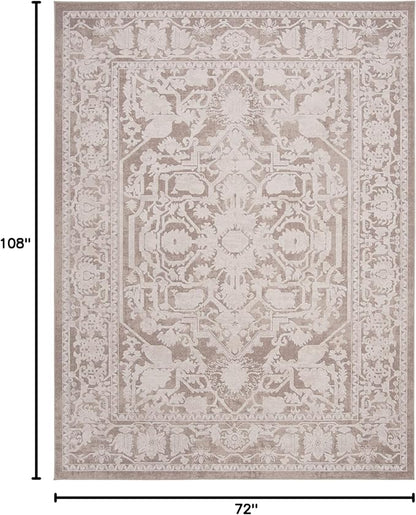 SAFAVIEH Area Rug 6x9 - Reflection Collection - Beige & Cream, Non-Shedding & Easy Cleaning, Ideal for Living Room, Bedroom, Dining Space (RFT665A)