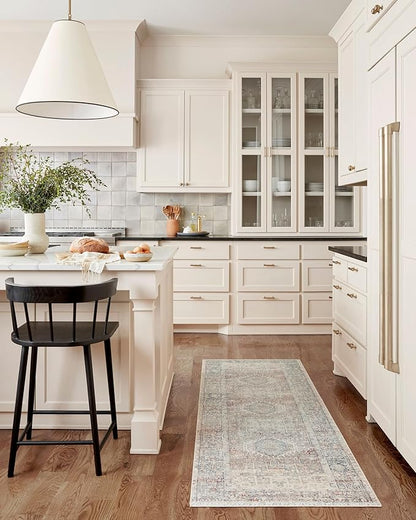 Loloi Chris Loves Julia Jules Collection JUL-07 Natural/Ocean 3'-6'' x 5'-6'', .13" Pile Height, Accent Rug