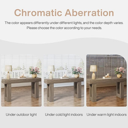 Tribesigns Console Table, 63" Farmhouse Entryway Table, Rectangular Wooden Accent Console for Entrance, Hallway & Living Room (Grey)