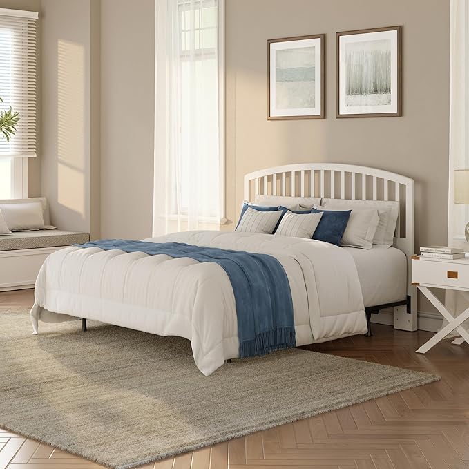 Hillsdale Carolina Headboard with Bed Frame, Full/Queen, White