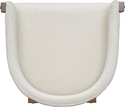 Christopher Knight Home Set of 2 Rylan Modern Fabric Upholstered Dining Room Counter Height Barstools,Kitchen Island Rubberwood Counter Stool,Armchair with Footrest+Curved Backrest,Beige+Walnut