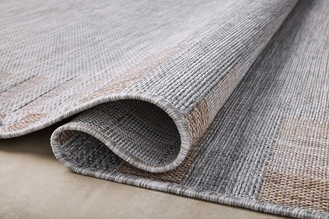 Loloi Amber Lewis Topanga Collection TOP-08 Silver/Natural 2'-3" x 3'-9" Indoor/Outdoor Area Rug