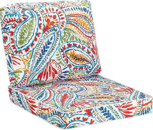 JMGBird Outdoor Cushion Tufted Pillow, Deep Seat Outdoor Chair Cushion Set 22"x22" Patio Cushions for Outdoor Furniture