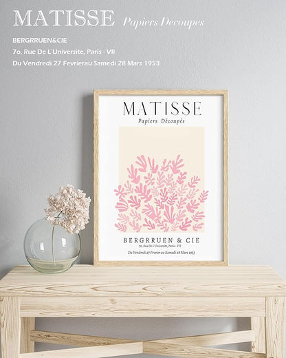 Matisse Wall Art Decor Set of 3,Abstract Matisse Wall Art Exhibition Posters,Unframed sage Pink wall art,Truly Quality Canvas Prints for 12x16in,Art Poster Decoration for Kitchen,