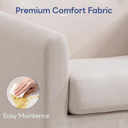 Accent Chair, Mid Century Modern Living Room Chairs Comfy Reading Chair with Upholstered Cushion Relax Armchair for Bedroom Apartment,Office, Begie