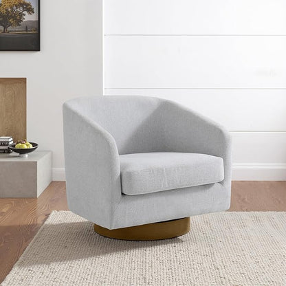 Lumibee Swivel Accent Chair, Chenille Fabric Swivel Barrel Chair for Living Room, Modern Comfy Upholstered Round Armchair Single Sofa Chair for Bedroom, Club-Bright Gray