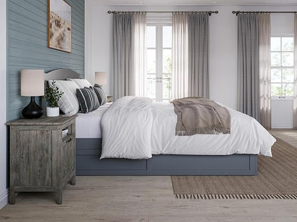 AFI, Warren Queen Platform Bed with Twin XL Trundle, Grey