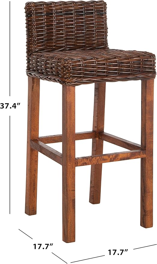 Safavieh Home Collection Cypress Cappuccino Wicker 30-inch Bar Stool