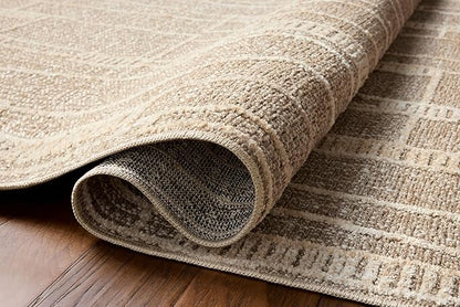 Loloi Amber Lewis Bexley Collection BEX-05 Mushroom/Natural 2'-7" x 8'-0" Runner Rug Neutral, Textured, Living, Bedroom, Dining, Carpet