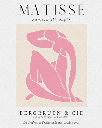 Matisse Art wall Décor Set of 3,Unframed sage Pink wall art,Truly Quality Canvas Prints for 11x14in,Art poster decoration for kitchen, bathroom,living room,bedroom