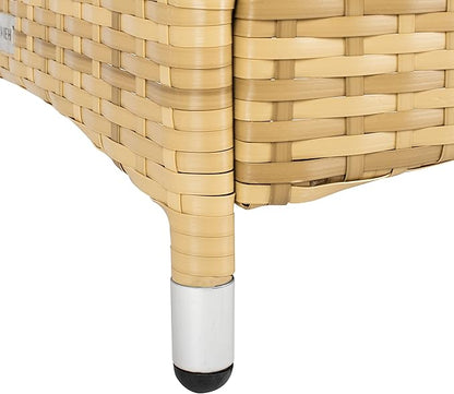 SAFAVIEH Outdoor Collection Bandele Natural/White Cushion 4-Piece Conversation Patio Set PAT7506D