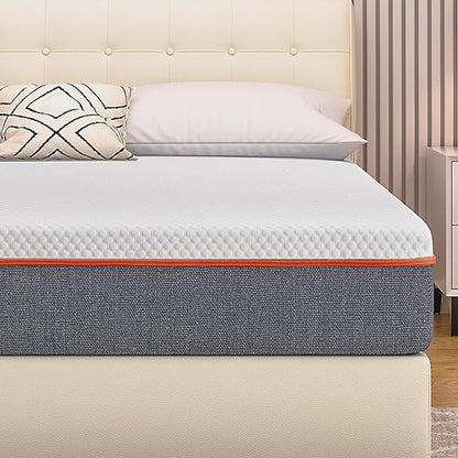 VECELO Charcoal Infused Memory Foam Twin Mattress 8 Inch, Medium Firm Twin Size Bed Mattress with Washable Cover for Twin Bed Frame, Pressure Relieve, Fresh Cooling Comfort