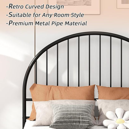 Weehom Full Size Headboard Only, Wrought Iron Black Headboard Full, Vintage Metal Headboard with Height Adjustable, Farmhouse HeadBoard