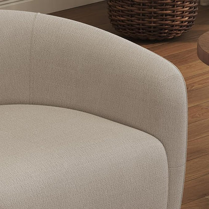 Leyu&Hafort Swivel Accent Chair, Upholstered Reading Armchair, Modern Living Room Chair, Club Living Room Chair for Bedroom, Office, Study, Apartment (Oatmeal)