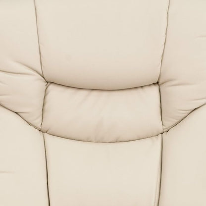 Flash Furniture Allie LeatherSoft Upholstered Recliner with Ottoman Footrest, Padded Swiveling Recliner Chair and Ottoman Set, Beige