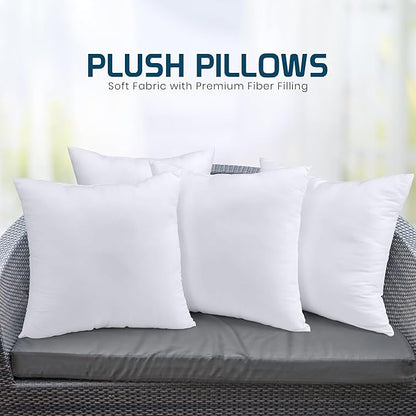 Utopia Bedding Throw Pillows (Set of 4, White), 24 x 24 Inches Pillows for Sofa, Bed and Couch Decorative Stuffer Pillows