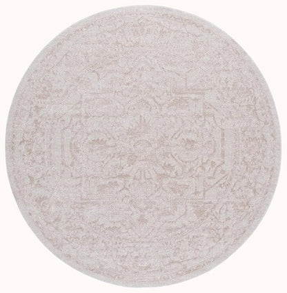 SAFAVIEH Area Rug 10' Round - Reflection Collection - Large - Cream & Ivory, Non-Shedding & Easy Cleaning, Ideal for Living Room, Bedroom (RFT665D)