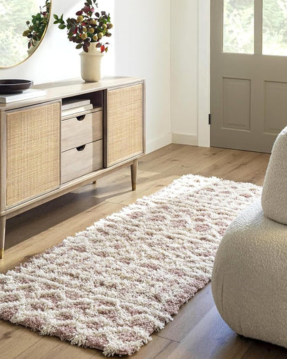 Livabliss Hapsburg Moroccan Shag Area Rug,6'7" x 9'6",Dusty Pink