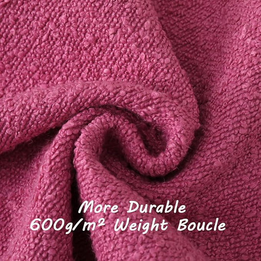 FUTEI Pack of 2 Hot Pink Decorative Throw Pillow Covers 26x26 Inch Soft Cozy Solid Boucle Textured Euro Pillow Shams,Modern Home Decor for Couch Bed Living Room