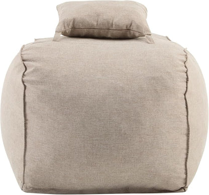 Christopher Knight Home Morton Bean Bag Chair, Fabric Lounger for Adults and Kids, Comfy Reading Chair, Lounge Sofa with Headrest, Indoor/Outdoor Spaces Memory Foam Bean Bag, Dark Beige