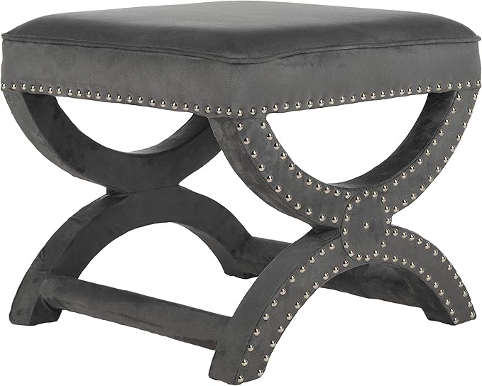 Safavieh MCR4645 Mystic Upholstered Ottoman Color: Cream