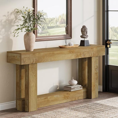 Tribesigns 63-Inch Wood Console Table, 2-Tier Narrow Long Farmhouse Entryway Table for Living Room, Hallway, Entrance