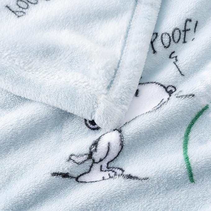 Berkshire Blanket Peanuts® VelvetLoft® Cute Character Snoopy Plush Throw Blanket,Peanuts Snoopy Make A Wish Spring Blue,Throw 55 in x 70 in (Official Peanuts® Product)