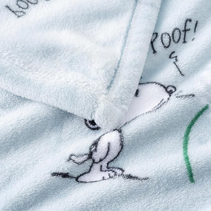 Berkshire Blanket Peanuts® VelvetLoft® Cute Character Snoopy Plush Throw Blanket,Peanuts Snoopy Make A Wish Spring Blue,Throw 55 in x 70 in (Official Peanuts® Product)