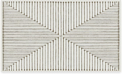 RUGGABLE x Jonathan Adler Machine Washable Modern Area Rug – Inkdrop Camel & Ivory 3x5, Stain-Resistant, Non-Slip – Small Rugs for Living Room, Bedroom, Hallway, Entryway & Office–with Standard Pad