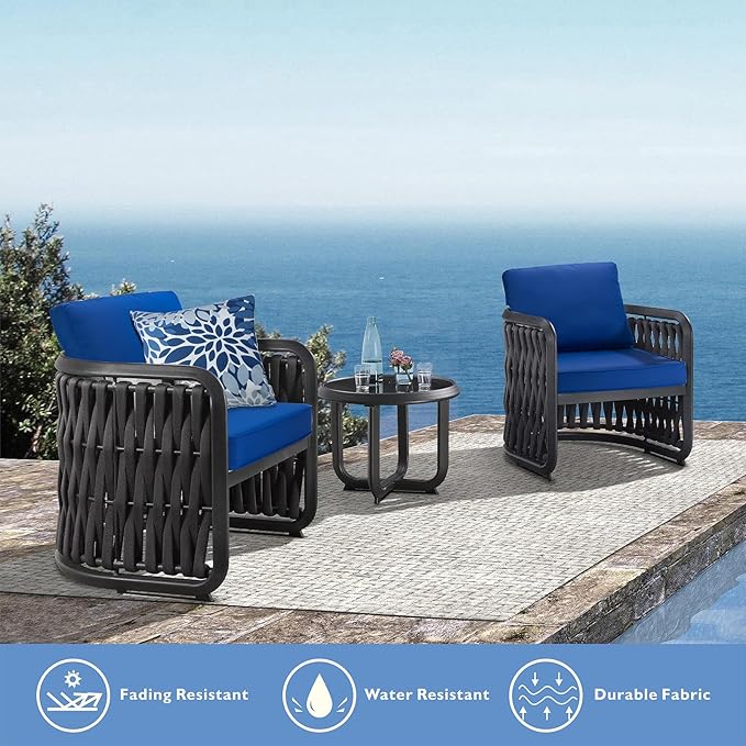 JMGBird Outdoor Seat/Back Chair Cushion Tufted Pillow, Indoor Deep Seat Chair Cushion Set 22"x22"
