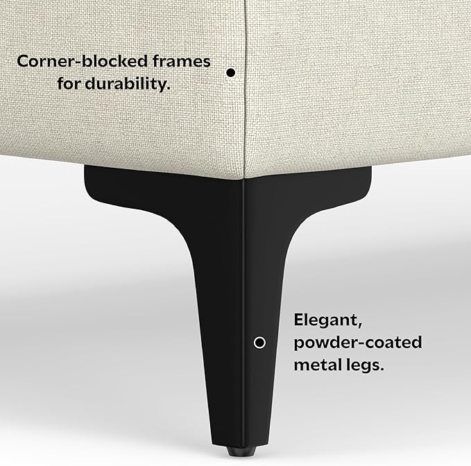 SIMPLIHOME Ava Large Rectangular Ottoman in 100% Recycled Polyester Tightly Woven Performance Fabric, Cream, 48-inches Wide, Multipurpose Table or Footrest Ottoman, Assembled, For Living Room