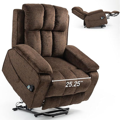Lazy Boy Recliner Chair, Postoperative Recovery，Retractable 23'' Extra-Long Leg Support Lift Chair Hold up to 400lb，25.5'' Oversized Recliner seat for Big and Tall