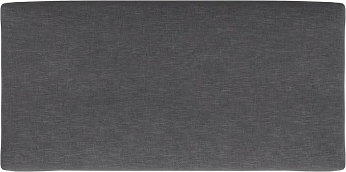 SIMPLIHOME Rebecca 48 inch Wide Mid Century Modern Rectangle Large Coffee Table Storage Ottoman with Lift up Lid in Slate Grey Polyester , Assembled, For the Living Room, Entryway and Family Room