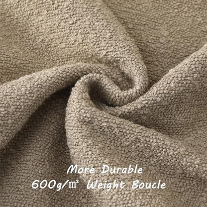FUTEI Pack of 2 Oatmeal Decorative Throw Pillow Covers 26x26 Inch Soft Cozy Solid Boucle Textured Euro Pillow Shams,Modern Home Decor for Couch Bed Living Room