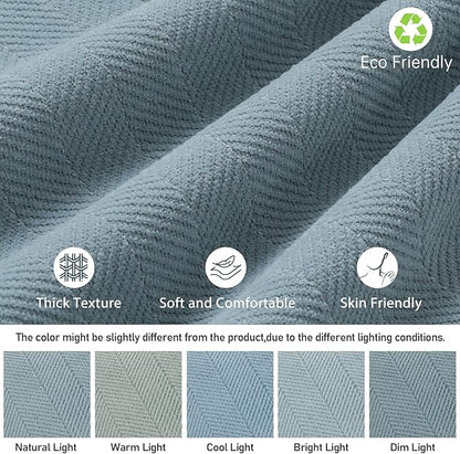 ZWJD Throw Blue Pillow Covers 16x16 Set of 2 Chenille Pillow Covers with Elegant Design Soft and Luxurious Decorative Throw Pillows for Couch, Bed, and Home Decor,Light Blue