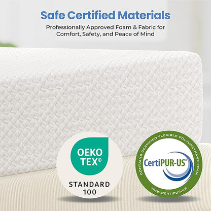 Yaheetech 8 Inch Full Size Mattress 3 Foam Layer Cooling Gel Memory Foam Mattresses, Green Tea for Fresher Sleep, Medium Firm, No Fiberglass, CertiPUR-US Certified, Full Mattress in a Box