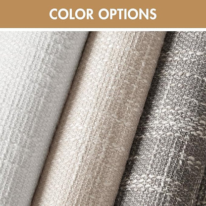 Madison Park Cordless Roman Shades, Total Blackout Window Blind Privacy Window Shades, Thermal Insulated Cordless Window Treatment for Bedroom, Living Room, Quincy, Single Panel 34" W X 64" L Linen