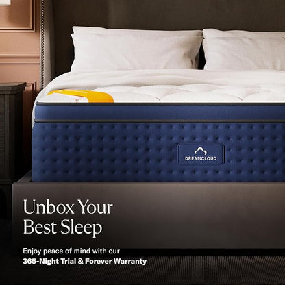 DreamCloud Premier Rest 14" Twin XL Mattress - Luxury Hybrid Memory Foam - 365 Night Trial - Premium Pressure-Relieving Layers - Forever Warranty - Mattress in a Box - CertiPUR-US Certified