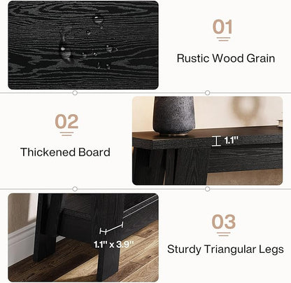 Tribesigns 41.3" Farmhouse Console Table, 2-Tier Wooden Entryway Table with Storage, Rustic Narrow Behind Couch for Living Room, Hallway, Foyer, Black